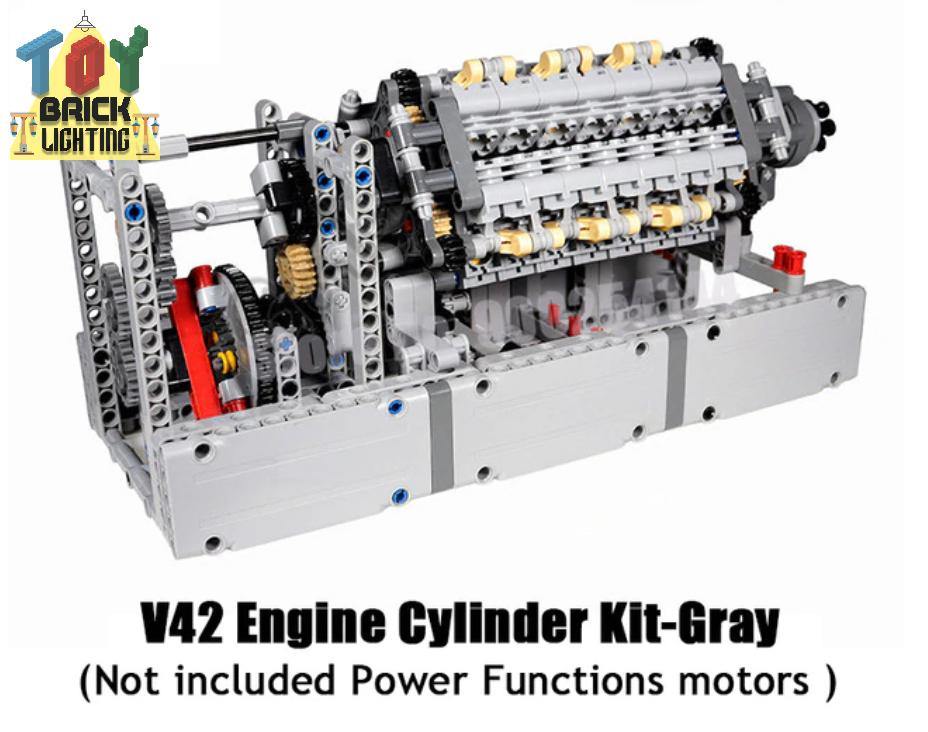 V42 Engine Technical Powered MOC Brick Set - Toy Brick Lighting