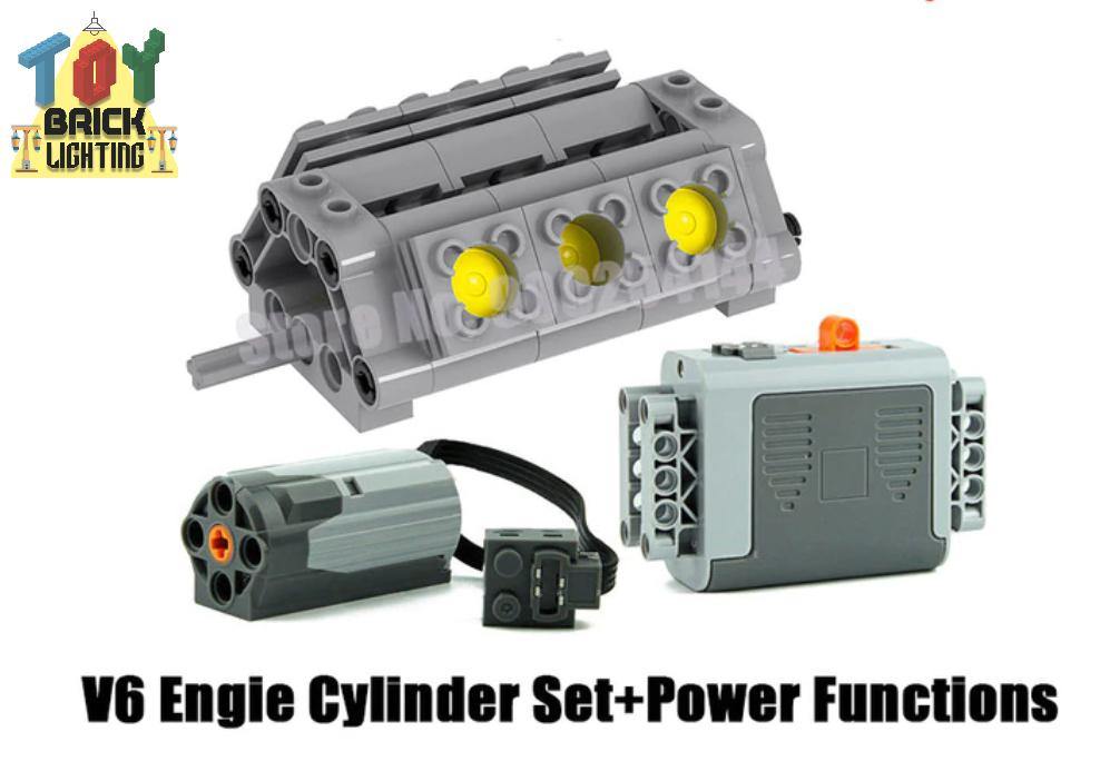 V6 Engine Technical Powered MOC Brick Set - Toy Brick Lighting