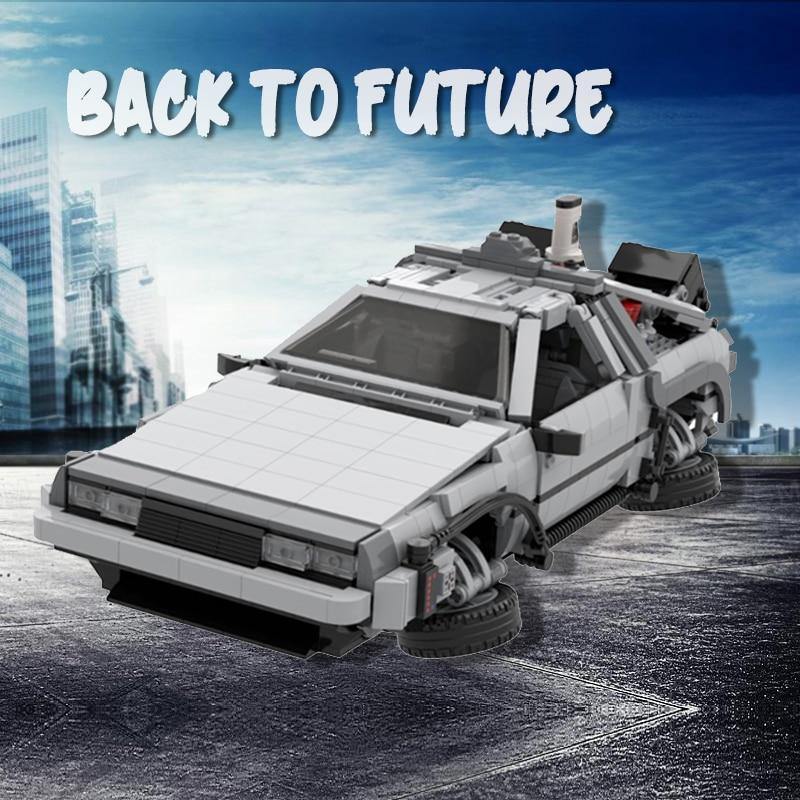 Lorean Back to the Future Car MOC Brick Set - Toy Brick Lighting