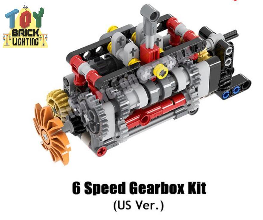 6 Speed Gearbox MOC Brick Set - Toy Brick Lighting