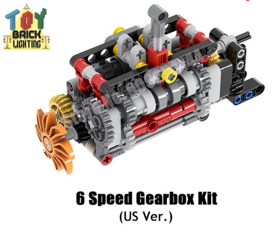 6 Speed Gearbox MOC Brick Set – Toy Brick Lighting