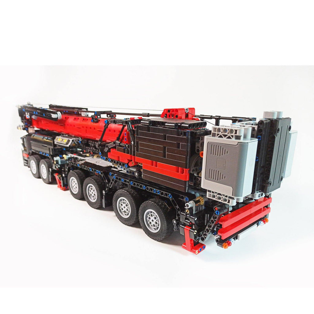 Remote Control Grove GMK 6400 Mobile Crane w/ 1.5m Arm Technical Powered MOC Brick Set - Toy Brick Lighting