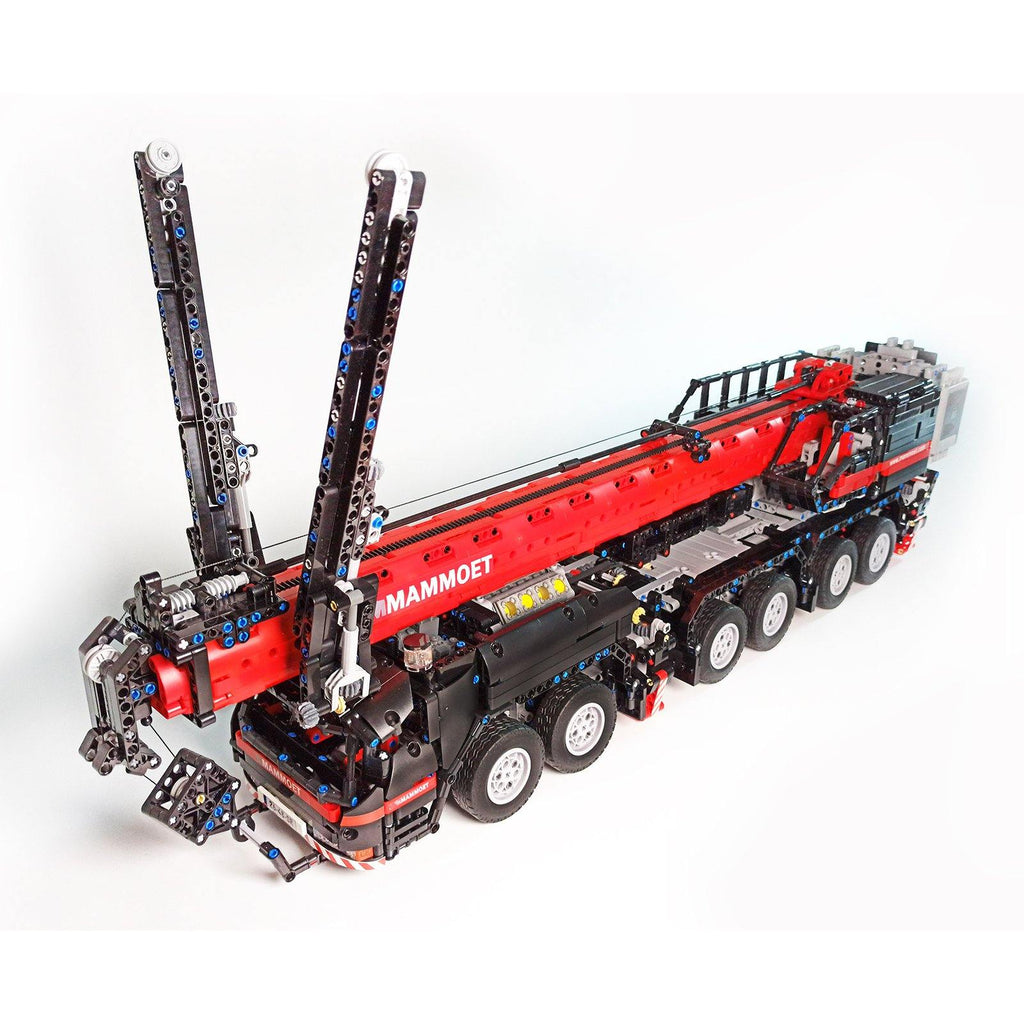 Remote Control Grove GMK 6400 Mobile Crane w/ 1.5m Arm Technical Powered MOC Brick Set - Toy Brick Lighting