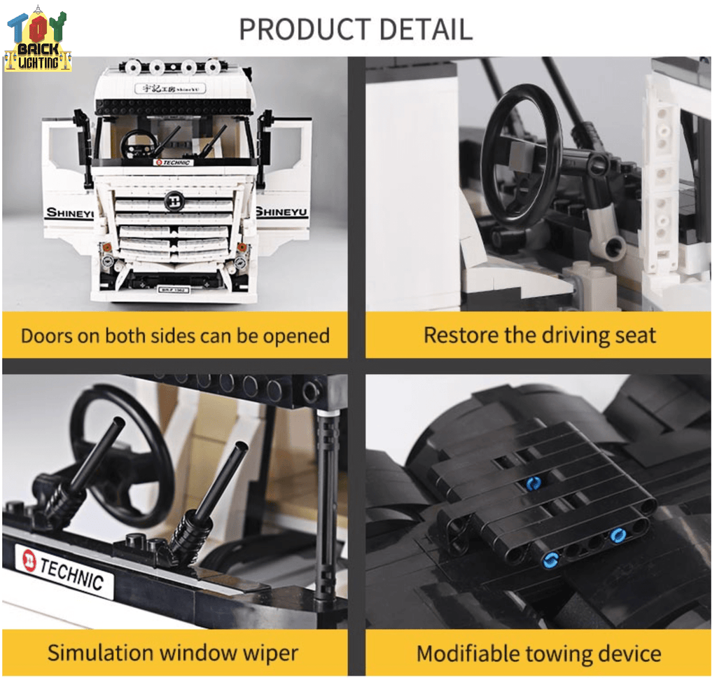 Mercedes-Benz Actros MOC Brick Set - Toy Brick Lighting