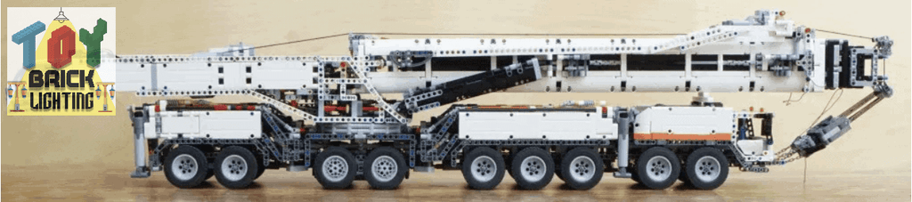 Remote Control Liebherr LTM-11200 Mobile Crane w/ 2.5m Arm Technical Powered MOC Brick Set - Toy Brick Lighting