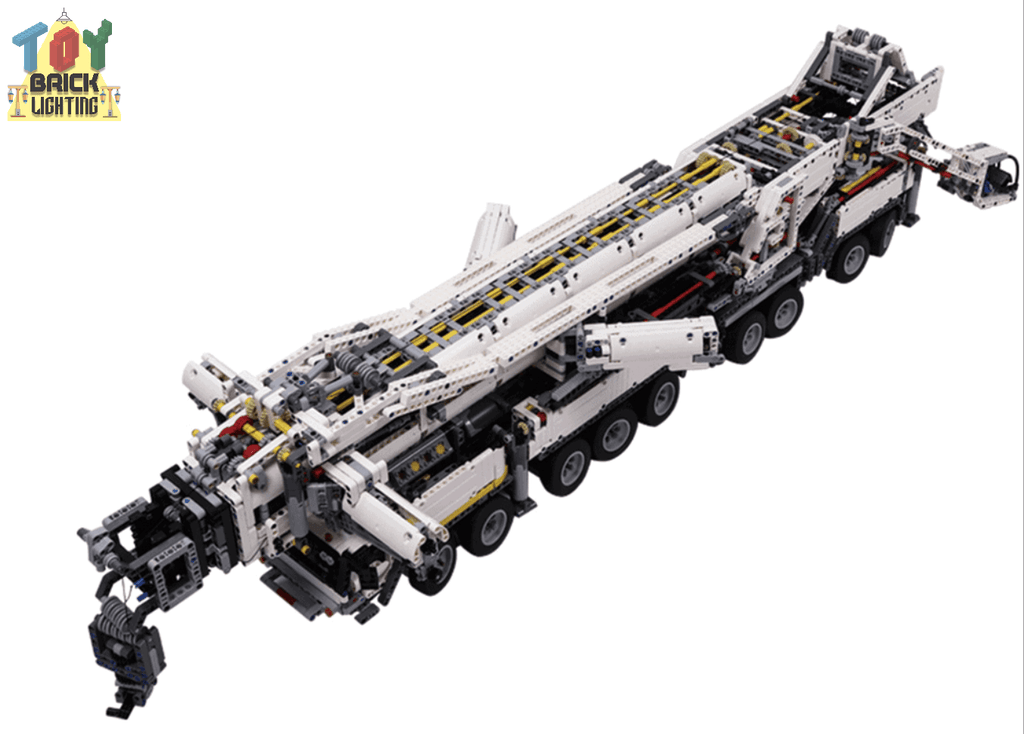 Remote Control Liebherr LTM-11200 Mobile Crane w/ 2.5m Arm Technical Powered MOC Brick Set - Toy Brick Lighting