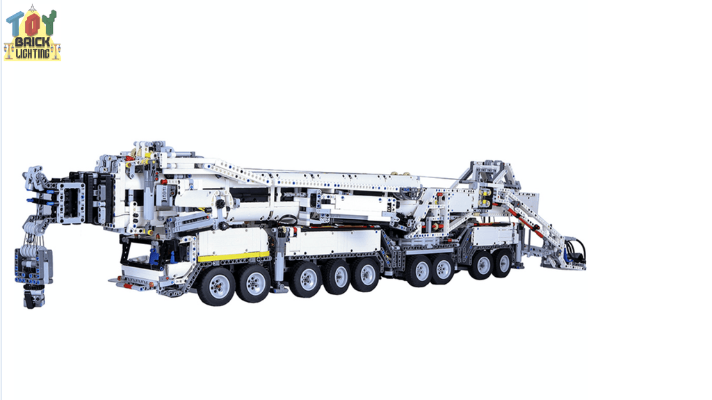 Remote Control Liebherr LTM-11200 Mobile Crane w/ 2.5m Arm Technical Powered MOC Brick Set - Toy Brick Lighting