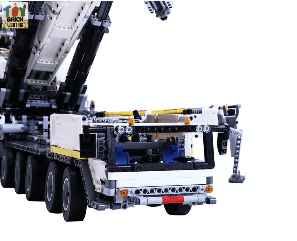 Remote Control Liebherr LTM-11200 Mobile Crane w/ 2.5m Arm Technical Powered MOC Brick Set - Toy Brick Lighting