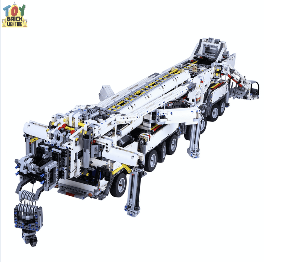 Remote Control Liebherr LTM-11200 Mobile Crane w/ 2.5m Arm Technical Powered MOC Brick Set - Toy Brick Lighting