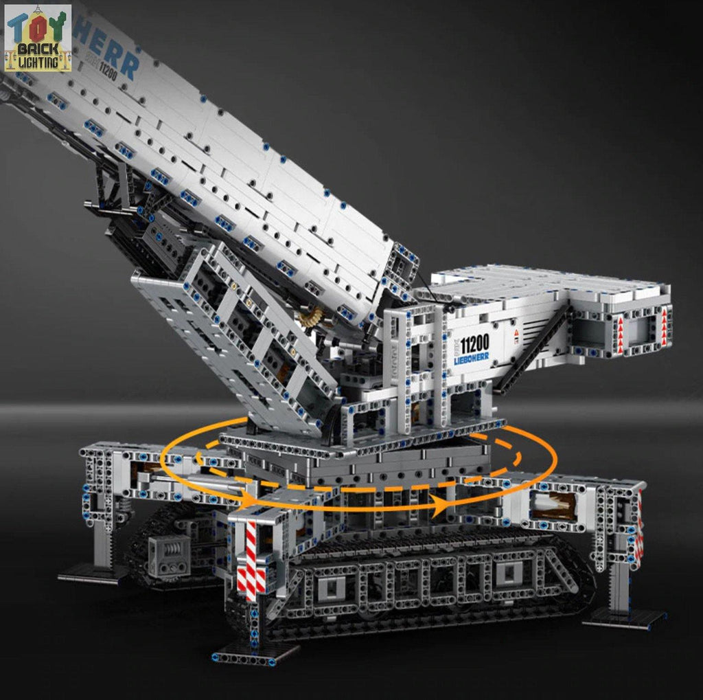 Remote Control Liebherr LTR 1100 Crawler Crane Technical Powered MOC Brick Set - Toy Brick Lighting