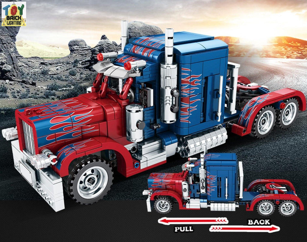 Peterbilt 389 Heavy Truck Brick Set - Toy Brick Lighting
