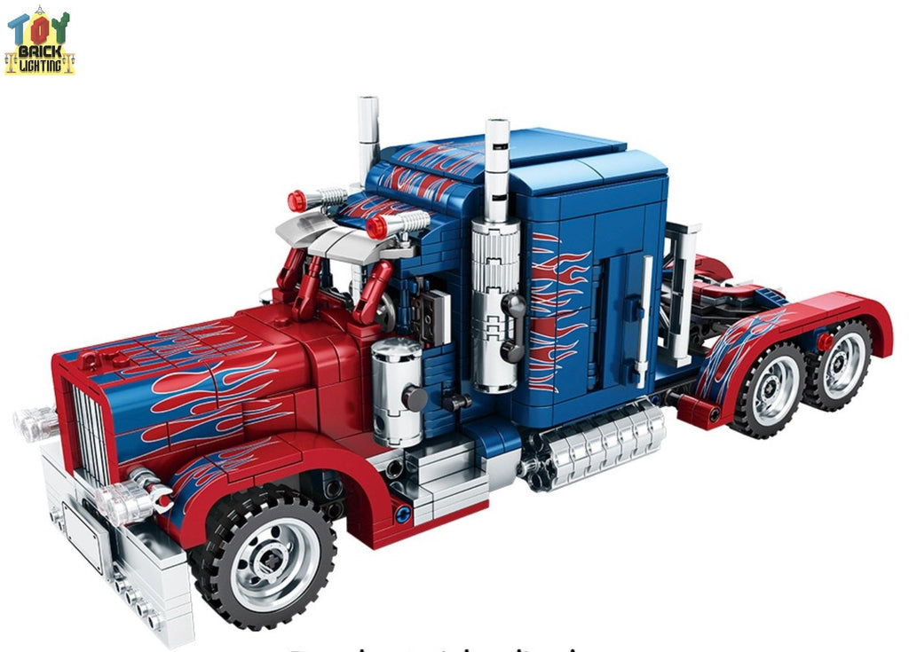 Peterbilt 389 Heavy Truck Brick Set - Toy Brick Lighting