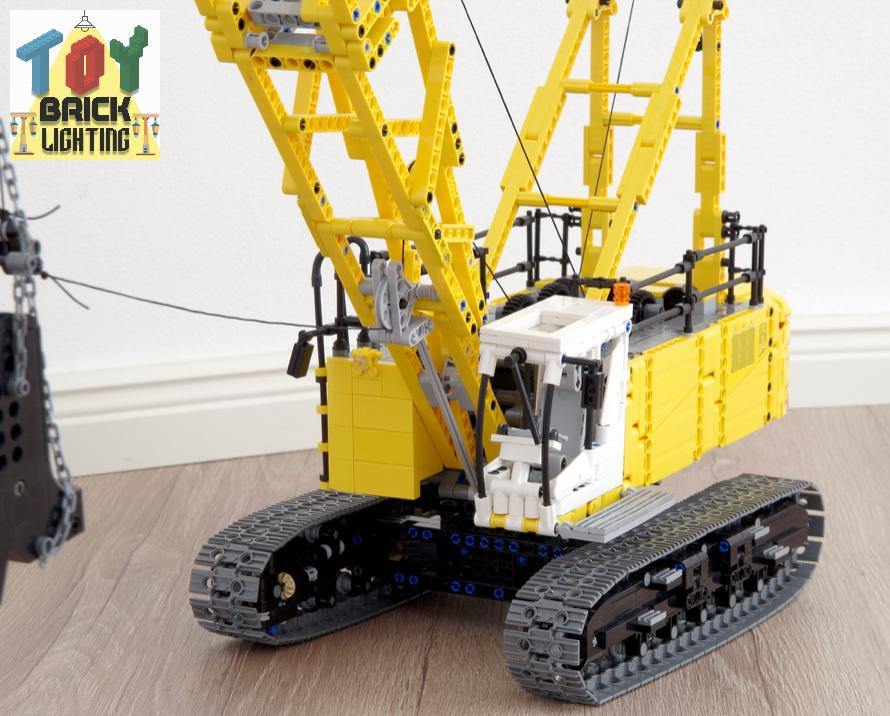 Dragline Crawler Excavator Technical Powered MOC Brick Set - Toy Brick Lighting
