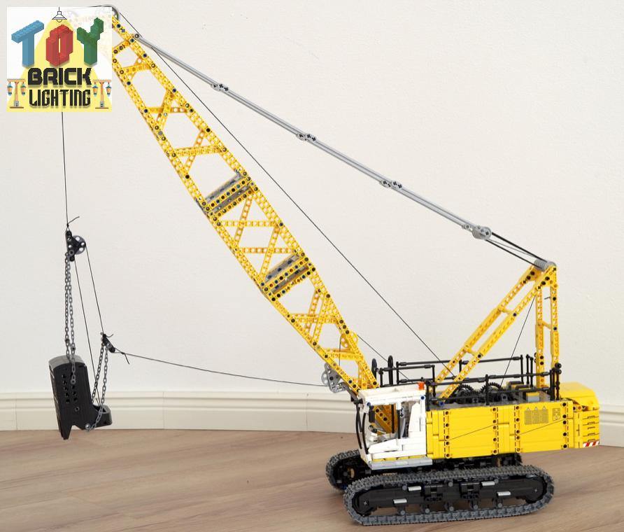 Dragline Crawler Excavator Technical Powered MOC Brick Set - Toy Brick Lighting