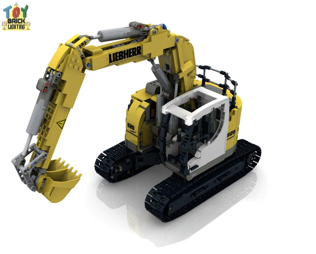 Liebherr R926 Crawler Excavator Technical powered MOC Brick Set - Toy Brick Lighting