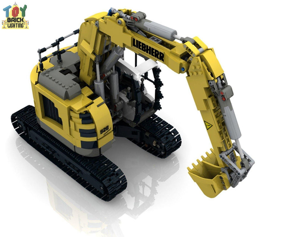 Liebherr R926 Crawler Excavator Technical powered MOC Brick Set - Toy Brick Lighting