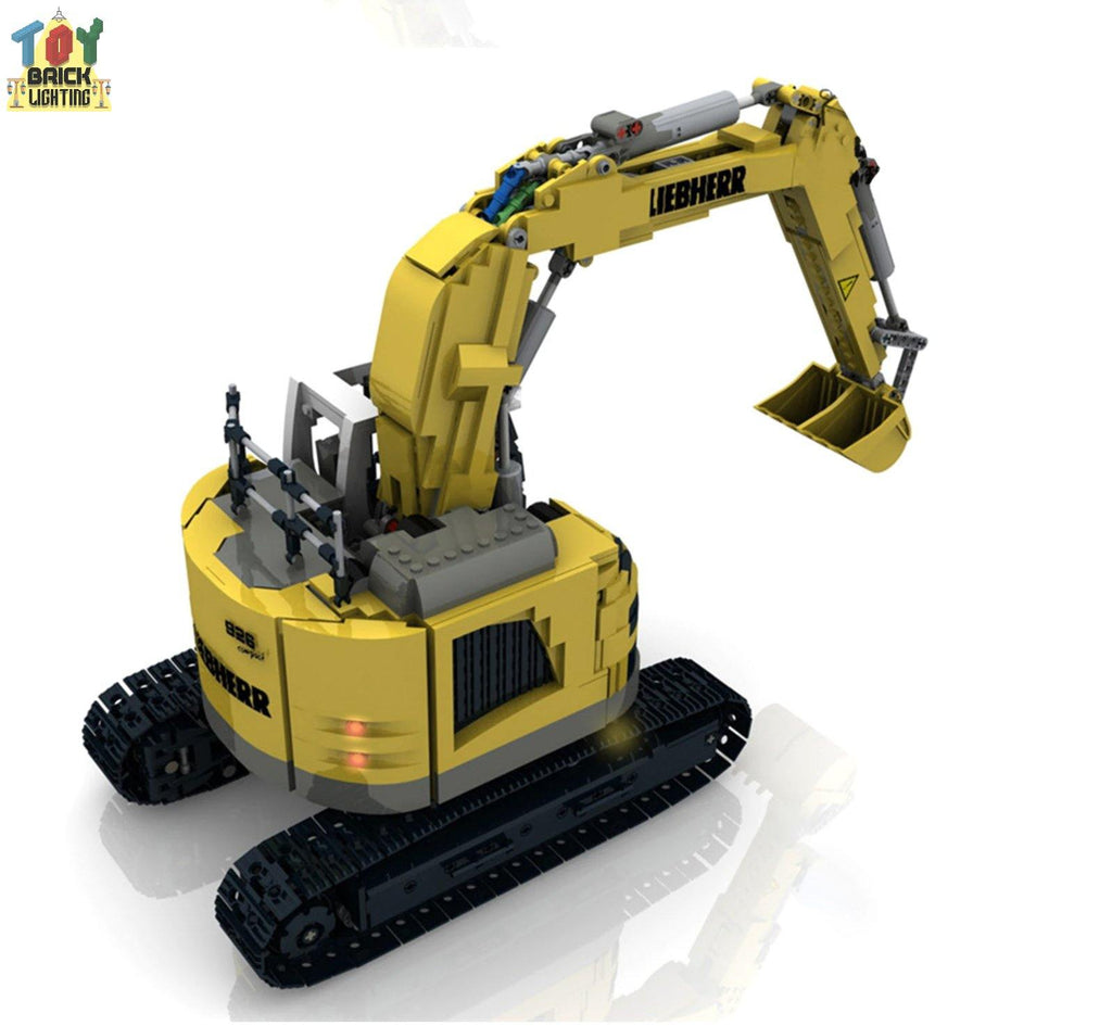 Liebherr R926 Crawler Excavator Technical powered MOC Brick Set - Toy Brick Lighting