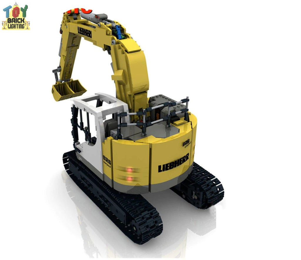 Liebherr R926 Crawler Excavator Technical powered MOC Brick Set - Toy Brick Lighting