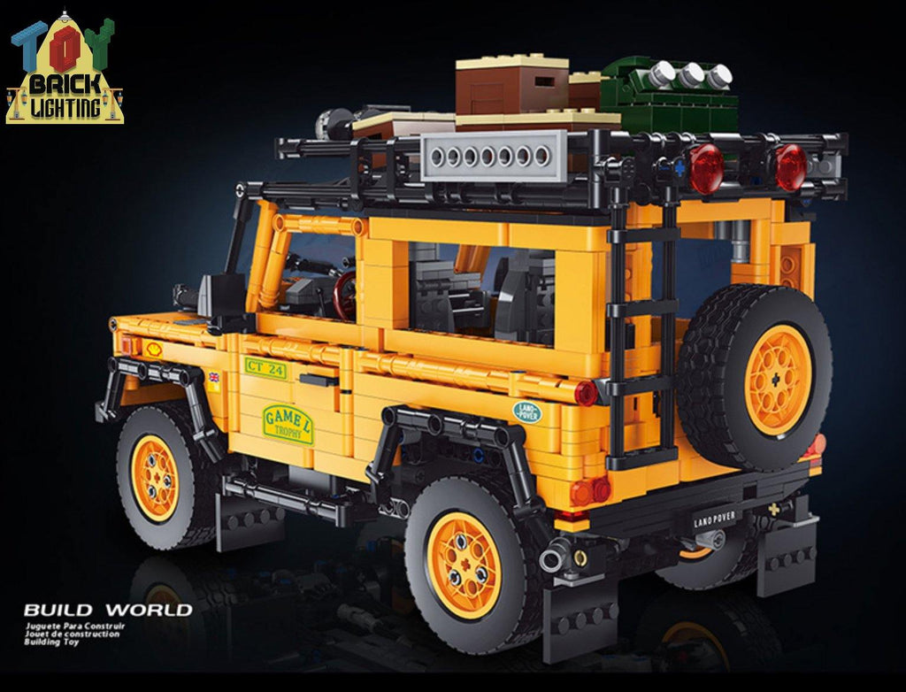 Remote Control Safari Land Rover Technical Powered MOC Brick Set - Toy Brick Lighting