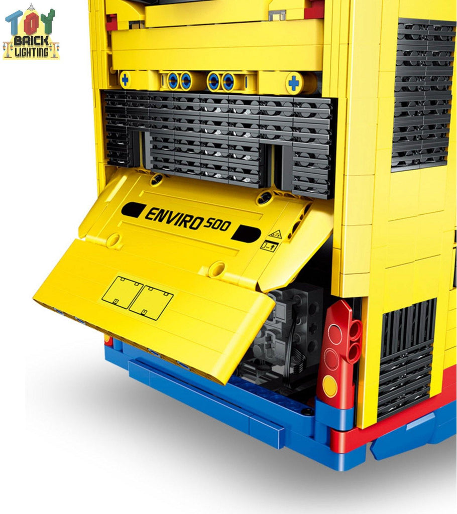 Remote Control Double Decker Bus Technical Powered MOC Brick Set - Toy Brick Lighting