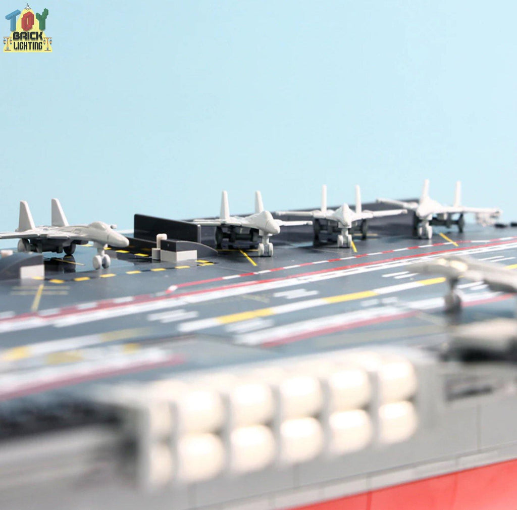 Aircraft Carrier MOC Brick Set - Toy Brick Lighting