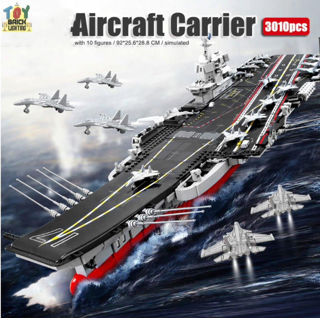 Aircraft Carrier MOC Brick Set - Toy Brick Lighting