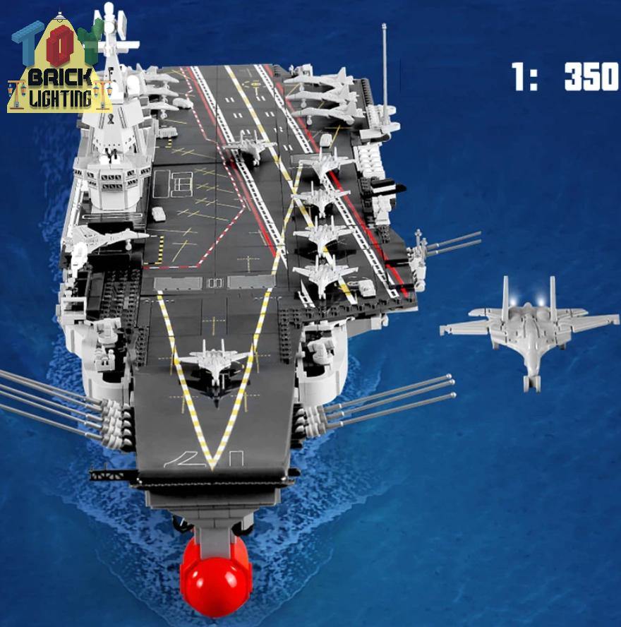 Aircraft Carrier MOC Brick Set - Toy Brick Lighting