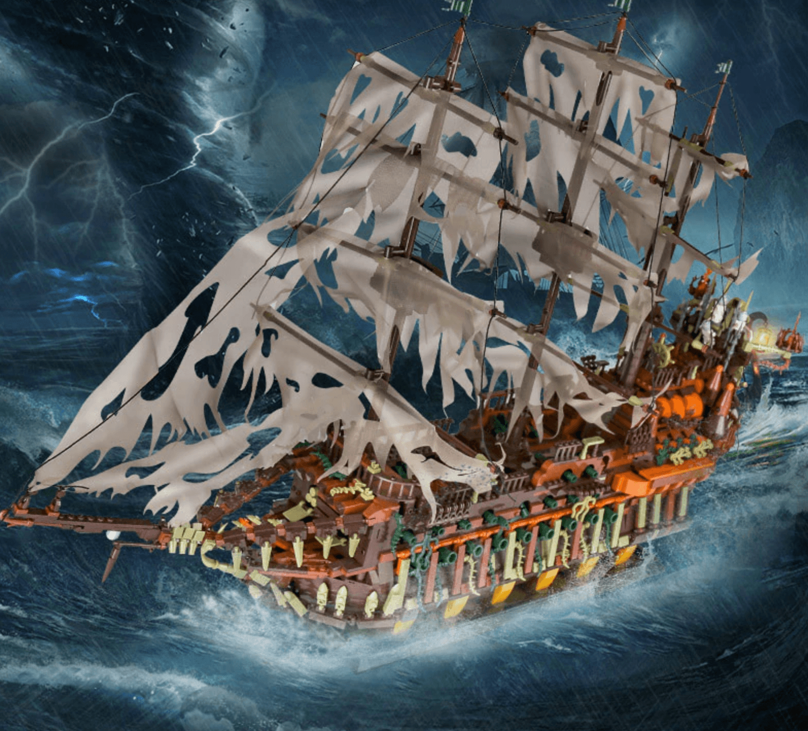 The Flying Dutchman Pirate Ship MOC Brick Set