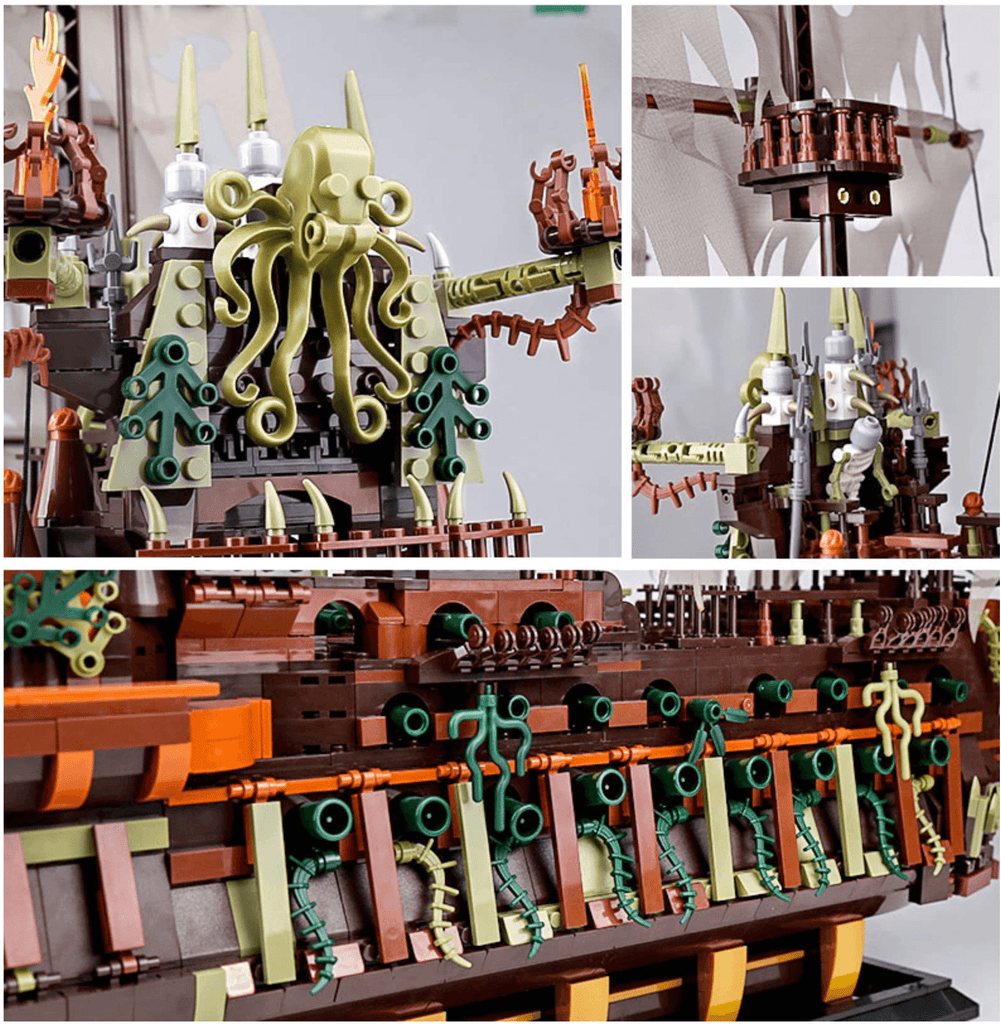 The Flying Dutchman Pirate Ship MOC Brick Set - Toy Brick Lighting