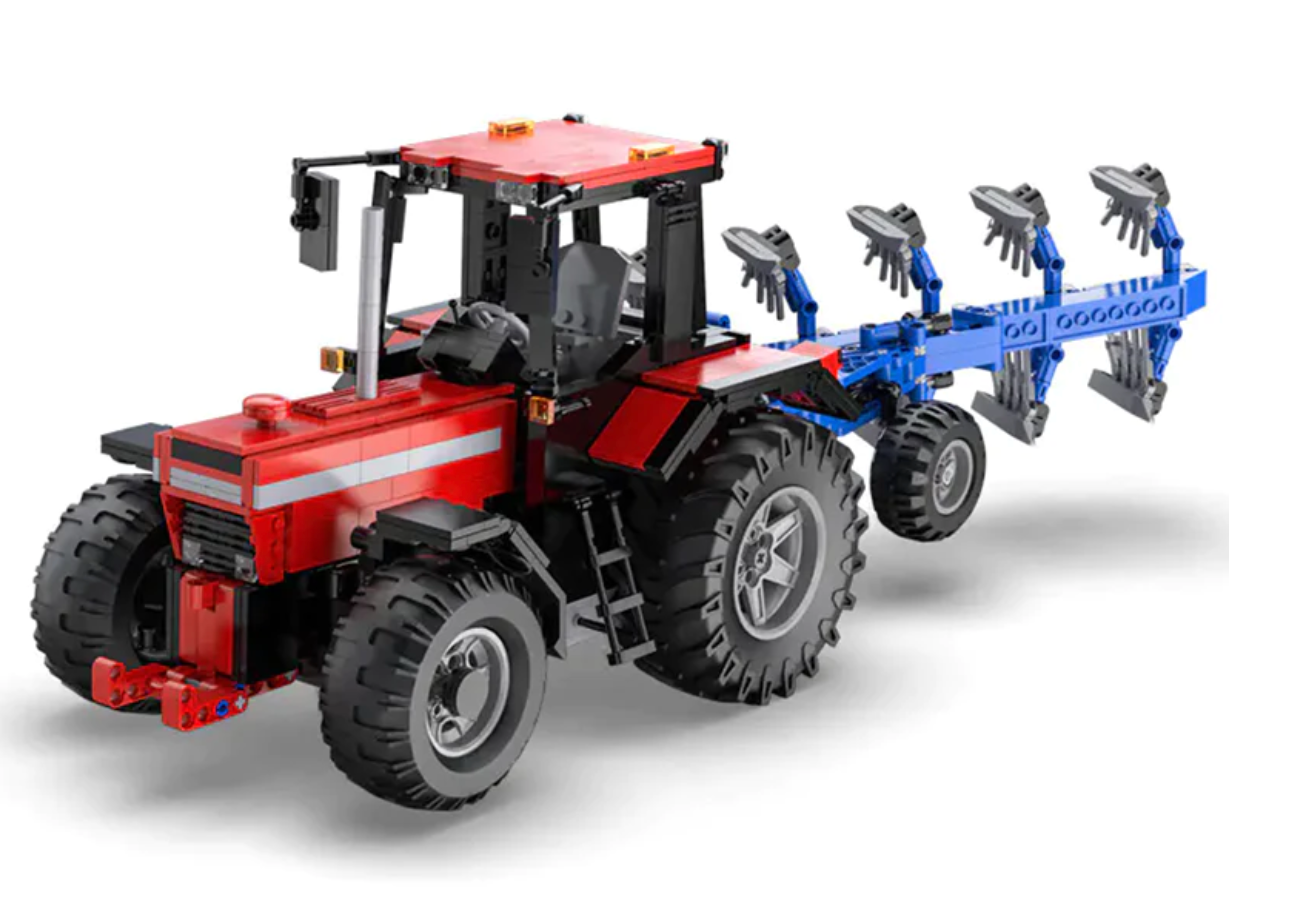 Ferngesteuerter Case IH-Traktor + Pflug mit technischem MOC