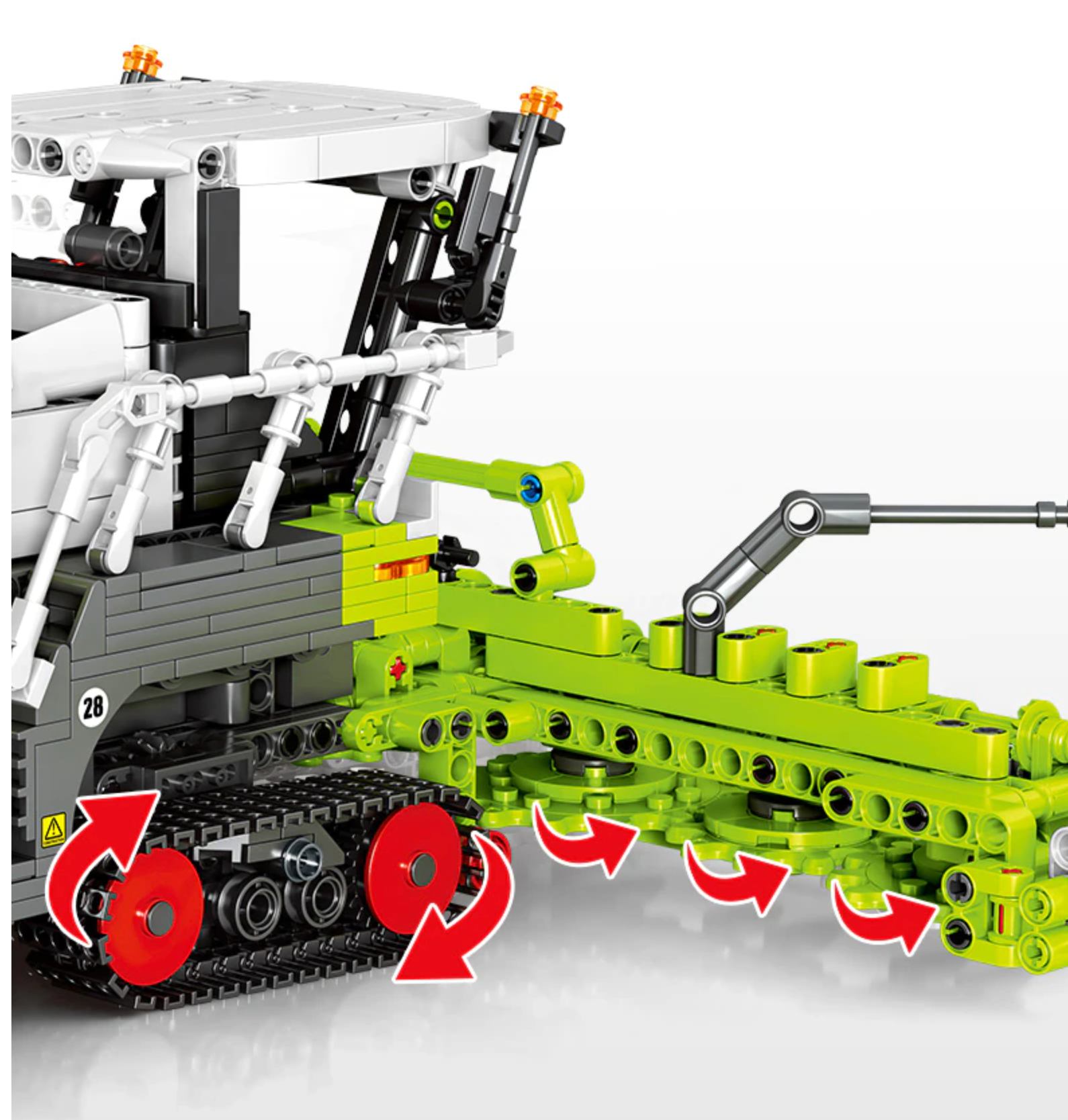 Remote Controlled Claas Combine Harvester Brick Set – Toy Brick Lighting