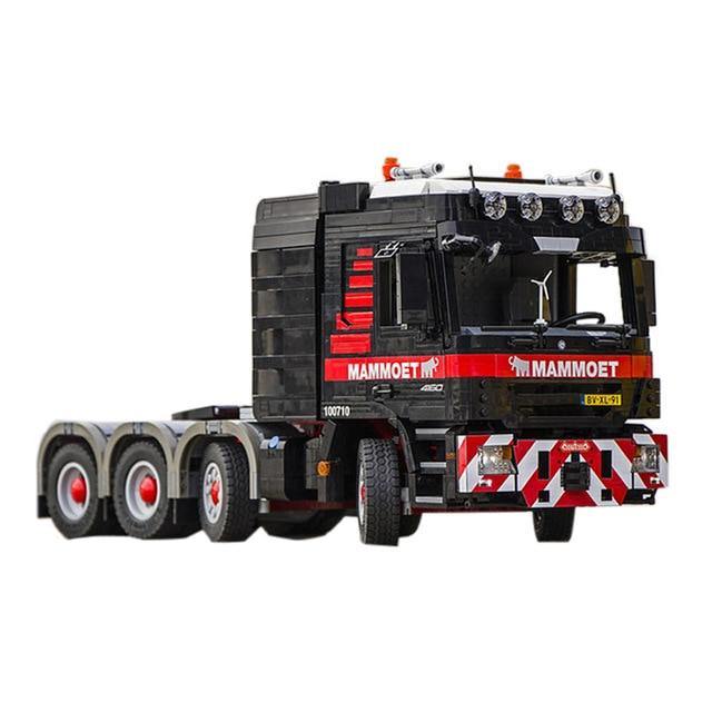 Remote Controlled Mercedes Actros With Trailer Technical Powered Set - Toy Brick Lighting