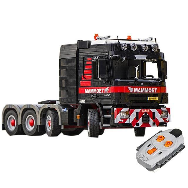 Remote Controlled Mercedes Actros With Trailer Technical Powered Set - Toy Brick Lighting