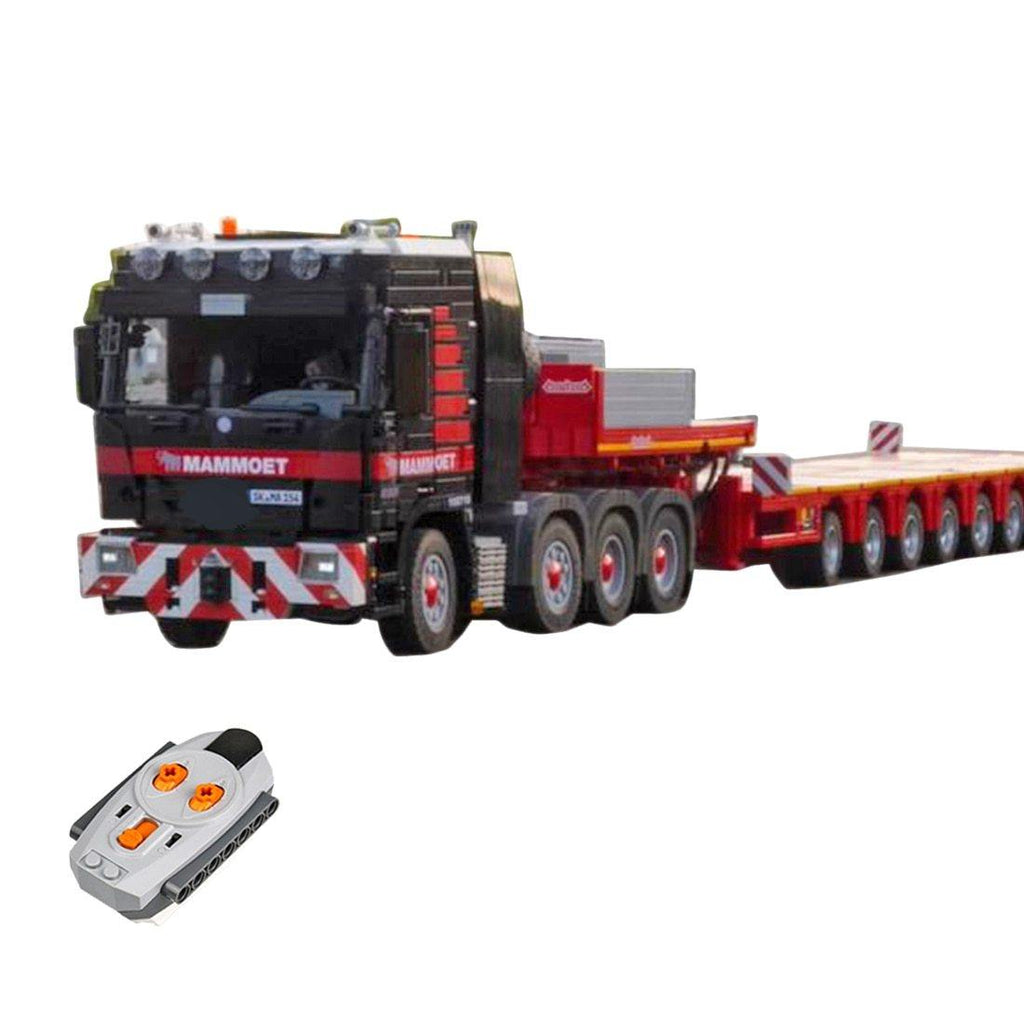 Remote Controlled Mercedes Actros With Trailer Technical Powered Set - Toy Brick Lighting