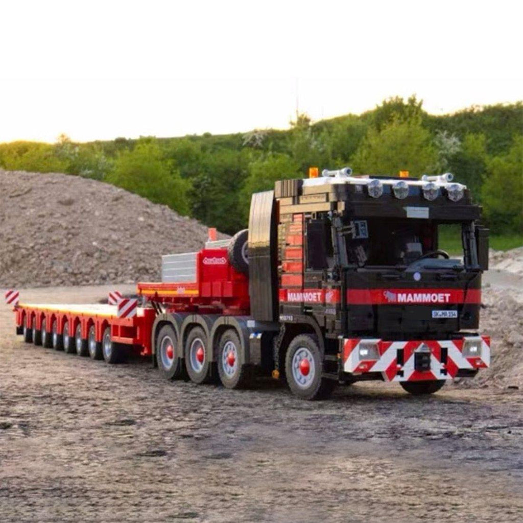 Remote Controlled Mercedes Actros With Trailer Technical Powered Set - Toy Brick Lighting