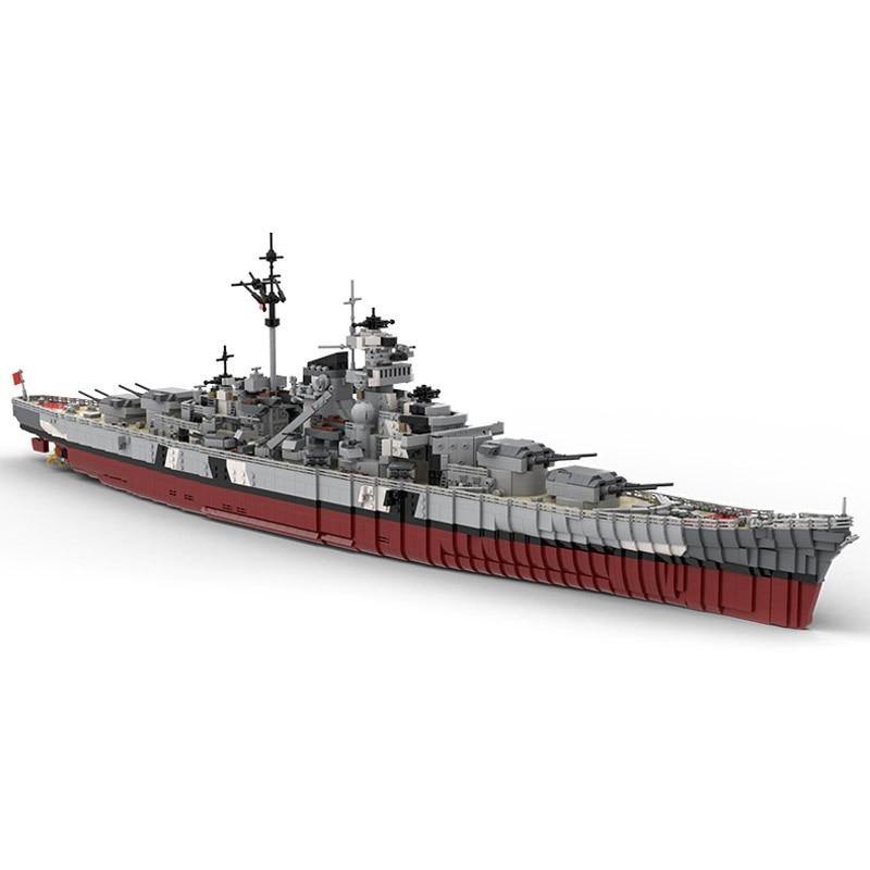 WW2 Bismarck Battle Ship MOC Brick Set - Toy Brick Lighting