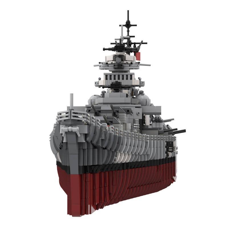 WW2 Bismarck Battle Ship MOC Brick Set - Toy Brick Lighting