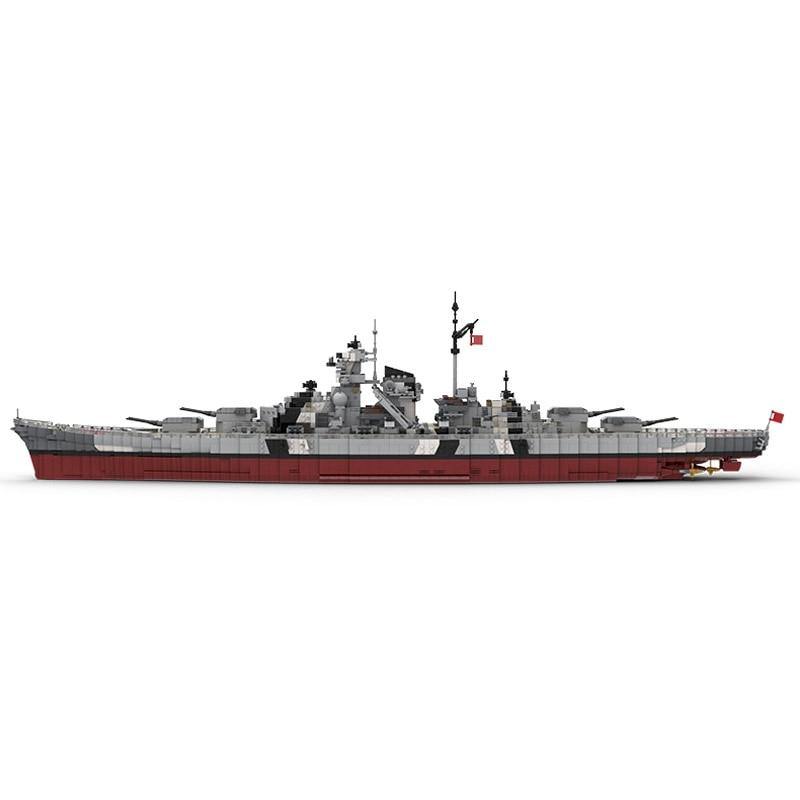 WW2 Bismarck Battle Ship MOC Brick Set - Toy Brick Lighting