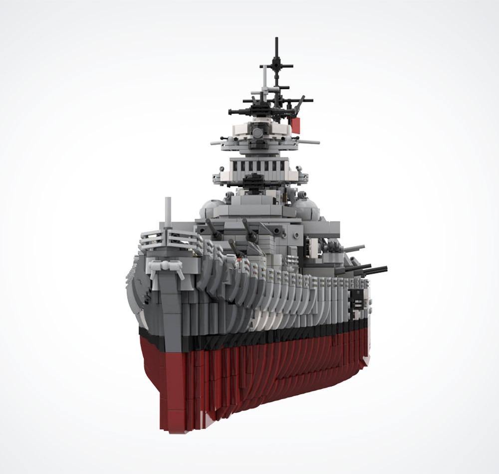 WW2 Bismarck Battle Ship MOC Brick Set - Toy Brick Lighting