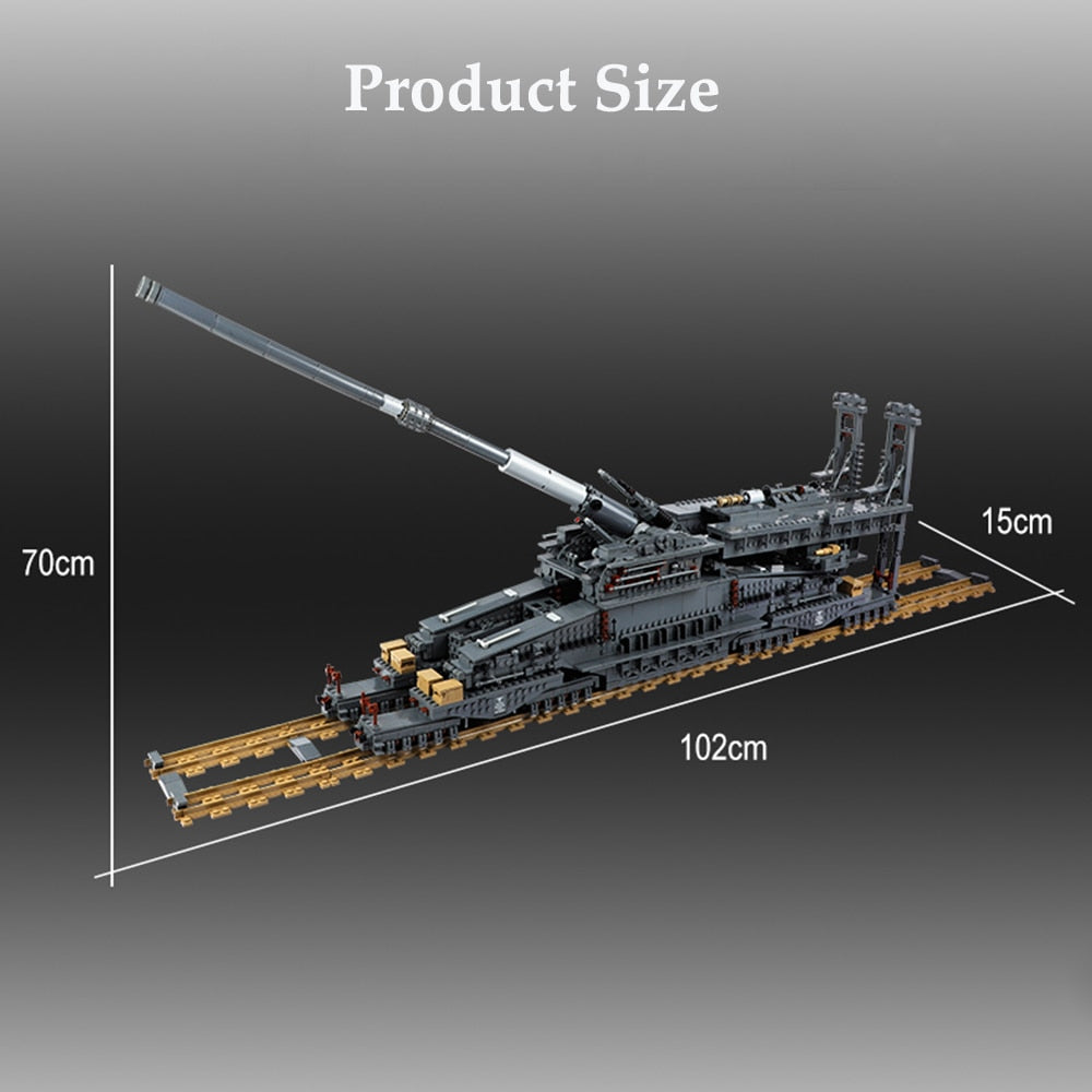 WW2 German Gustav Artillery Railway Gun MOC Brick Set