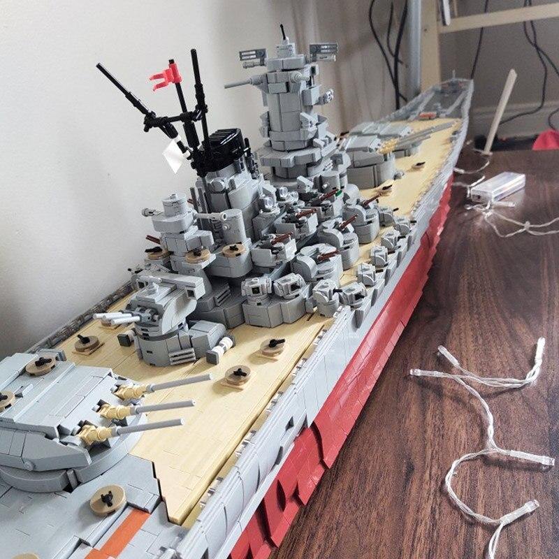 WW2 Yamato Battleship MOC Brick Set - Toy Brick Lighting