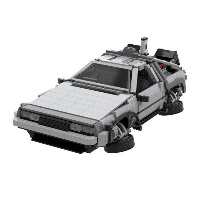 Lorean Back to the Future Car MOC Brick Set - Toy Brick Lighting