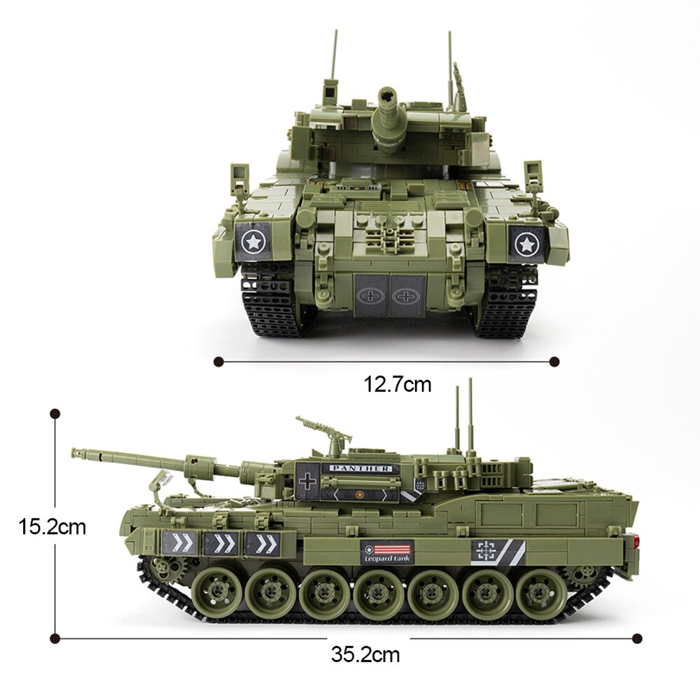 PEXL Kit de construction de char technique - Modèle Leopard 2A6 - Char  militaire - 1043 - Briques de serrage compatibles avec la technique Lego :  : Jouets